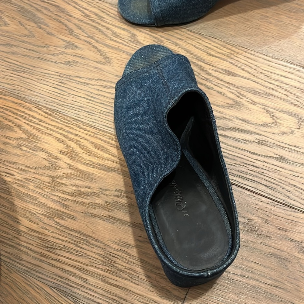 Phillip Lim Cube Dark Denim Block-Heel Mule Sandal - image 2